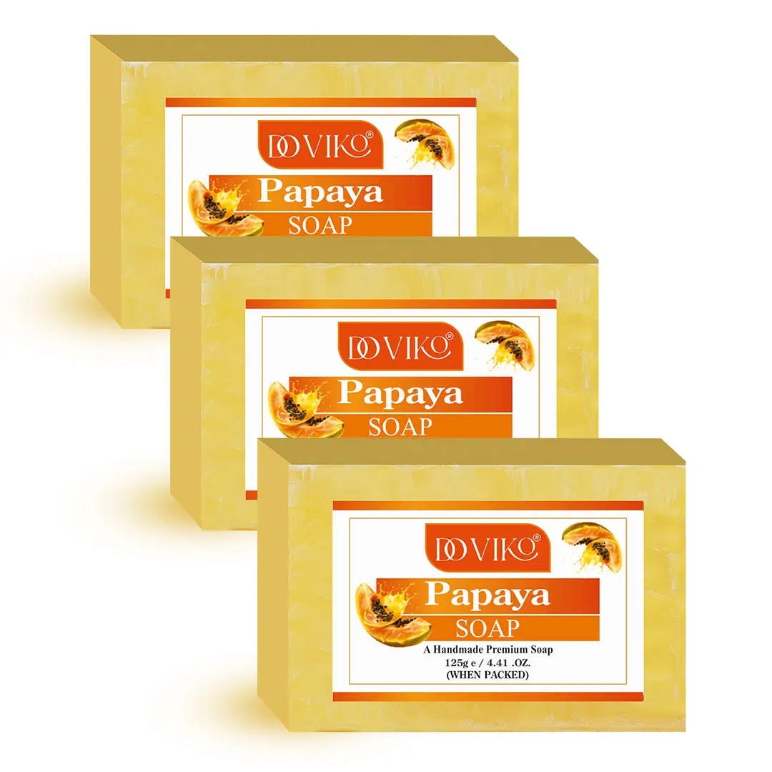 Doviko Natural Papaya Soap for Bath - 3x125g