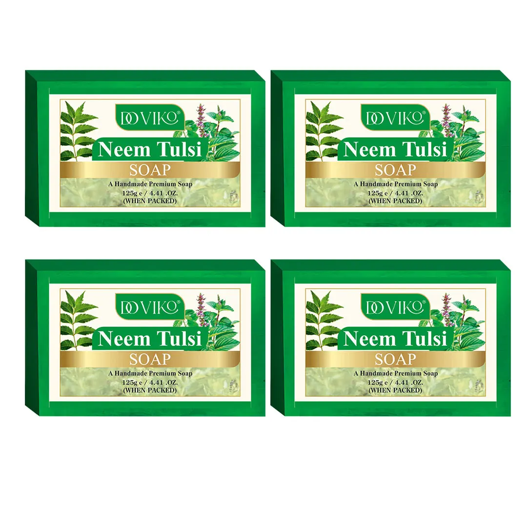 Doviko Natural Anti-bacterial Neem Tulsi Soaps - 4x125g (500g)