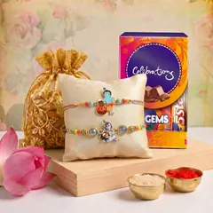 Divine Krishna Blessings Rakhi Gift - Set of 2