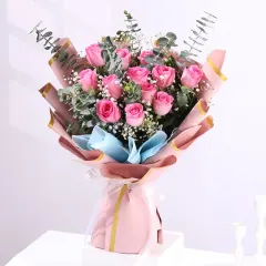 Blushes of Eternal Affection Pink Roses Bouquet