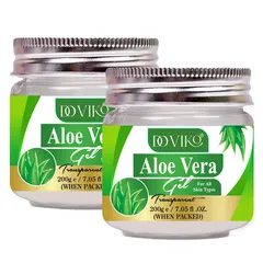 Doviko Organic Aloe Vera Transparent Gel for Hair & Skin - 2x200ml