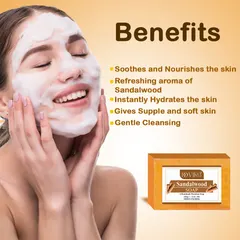 Doviko Pure Sandalwood Soap - Handmade & Natural - Pack of 4