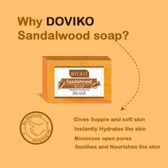 Doviko Pure Sandalwood Soap - Handmade & Natural - Pack of 4