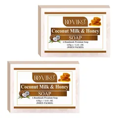 Doviko Coconut Milk & Honey Soap - Pack of 2 (250 g)