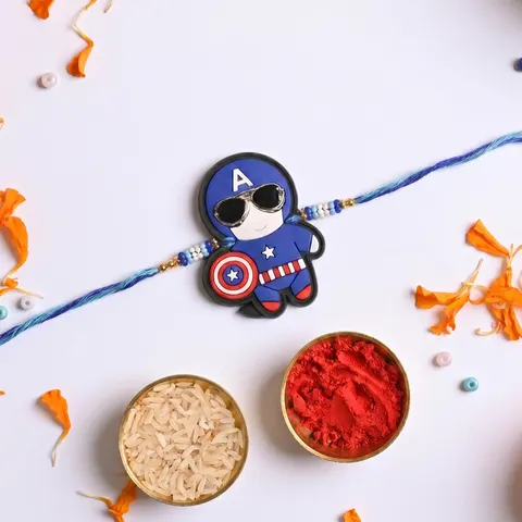 Captain America Superhero Rakhi for Kids alternate view