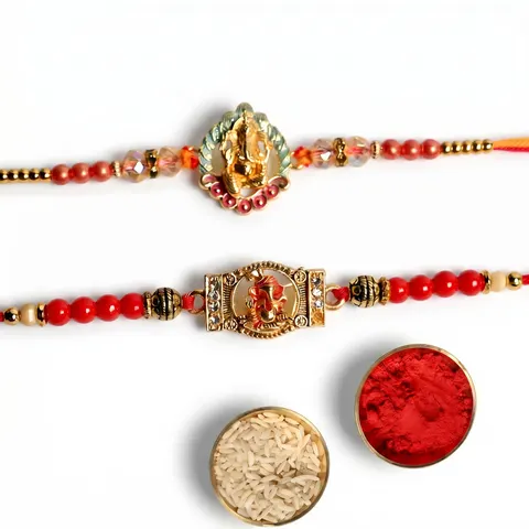 Ganesh Aura Rakhi for Brother - Set of 2 alternate view