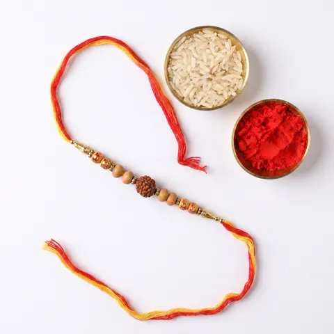 Rajsi Rudraksha Rakhi for Brother alternate view