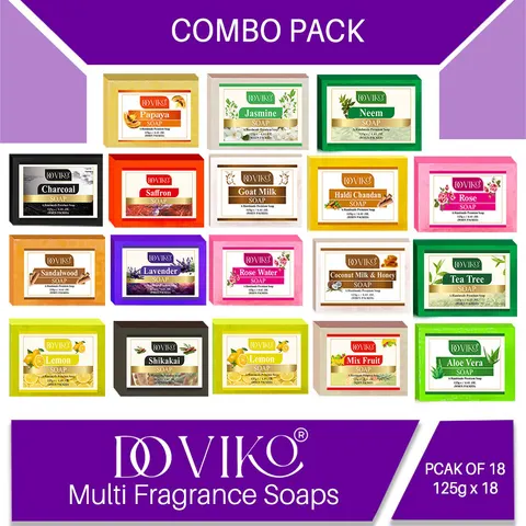 Doviko Herbal Multiple Soaps for Men & Women - 18x125g