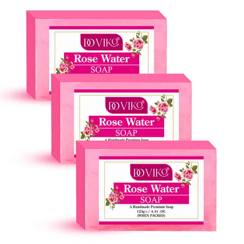 Doviko Rose Water Soap - Natural & Pure - 3x125g (375g)