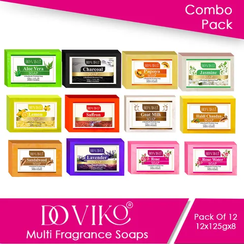 Doviko Herbal Handmade Soaps Combo - Pack of 12x125g
