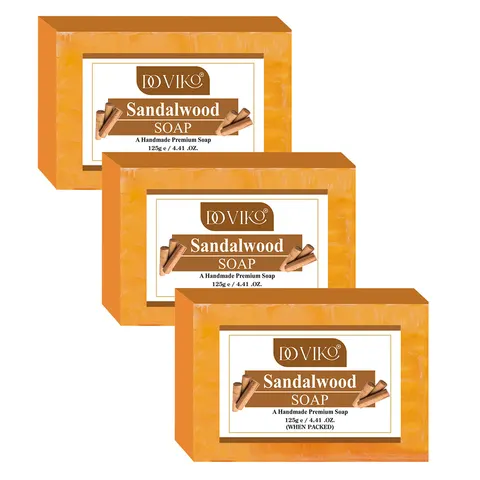 Doviko Pure Sandalwood Soap - Pack of 3 (375gm)