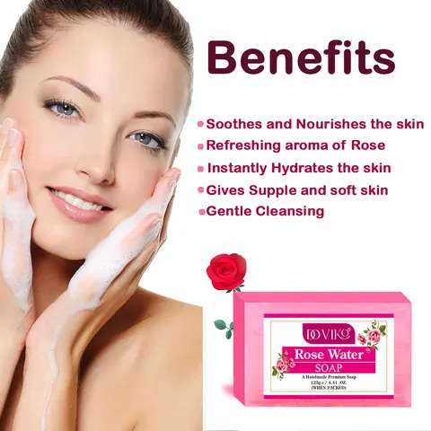 Doviko Rose Soap - Handmade, Natural & Pure Soap - Pack of 4 (500 gm) alternate view