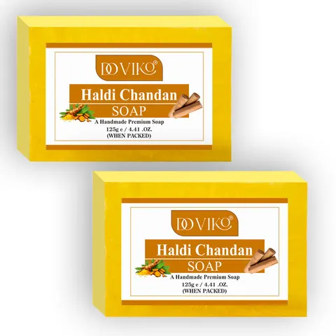 Doviko Haldi Chandan Soap - Soothing & Cooling - Pack of 2 (250 gm)