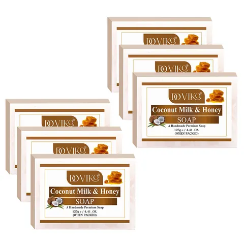 Doviko Organic Coconut Milk & Honey Soap - Pack of 6 (750 g)