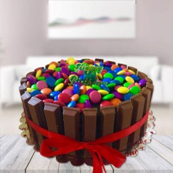 Delightful Kit Kat Gems Cake