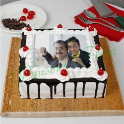 Father's Day Black Forest Photo Cake
