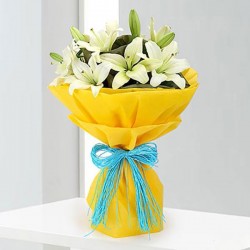 Bunch of 9 White Asiatic Lilies