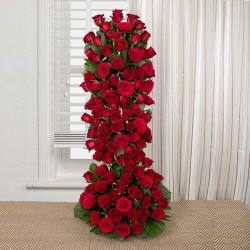 Tall 100 Red Roses Arrangement