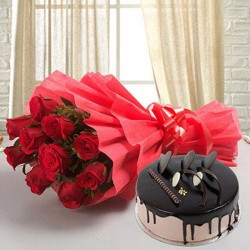 Graceful Gesture of Cake and Flower