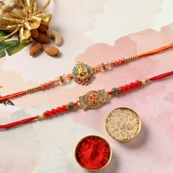Ganesha Rakhi with Dry Fruits - Set of 2