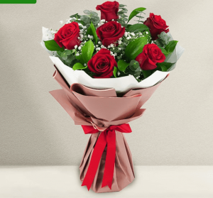 6 Red Roses Bouquet - Main