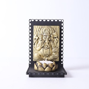 Vamamukhi Ganesha idol With Wooden Base and T light Holder