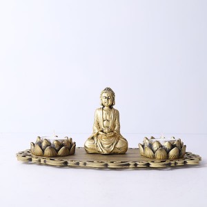 Meditating Buddha with Lotus Shape T light holder