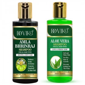 Aloe Vera & Amla Bhringraj Shampoo - Front - Pack of 2 - 210ml