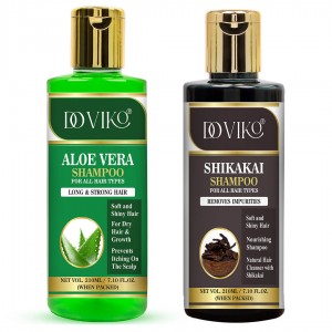 Doviko Organic Aloe Vera and Shikakai Shampoo - Front - Pack of 2
