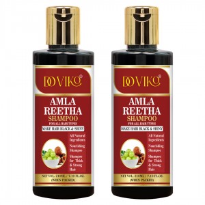 Doviko Natural Amla & Reetha Shampoo - Pack of 2 (420ML) - Front