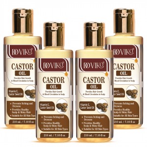 Doviko Castor Hair Oil (Arandi) - Pack of 4 (840ML) - Front