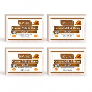 Doviko Coconut Milk & Honey Soap - Front - Pack of 4