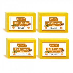 Doviko Haldi Chandan Soap - Natural & Pure - Front - Pack of 4