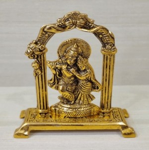 Holy Radha Krishna Golden Idol Murti