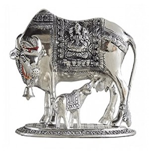 Kamdhenu Cow and Calf Religious Idol