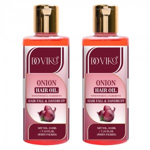 Doviko Natural Onion Hair Oil - Pack of 2 (420ML) - Front