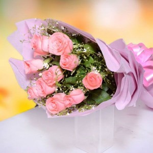 10 Pink Roses - Natural Blush