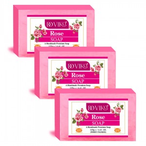 Doviko Rose Pure Soap - Front - Pack of 3