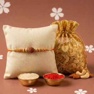 Rudraksha Rakhi with Mixed Dry Fruits - Main