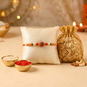 Premium Rudraksha Rakhi with Dry Fruits - Main