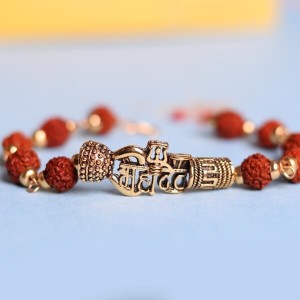 Stylish Adjustable Mahadev Engraved Bracelet