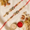 Peacock Rakhi for Bhaiya Bhabhi with Dry Fruits - Angle 3