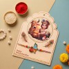 Standing Kanha Rakhi Gift Box with Dry Fruits and Chocolates - Angle 3