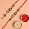 Peacock Rakhi for Bhaiya Bhabhi with Dry Fruits - Angle 4