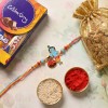Standing Kanha Rakhi Gift Box with Dry Fruits and Chocolates - Angle 2