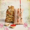 Peacock Rakhi for Bhaiya Bhabhi with Dry Fruits - Angle 2