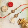 Beads Pendant Rakhi Set for Bhaiya Bhabhi with Dry Fruits - Angle 4