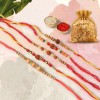Rudraksha Rakhi & Chandan Rakhi - Set of 5 - Angle 2