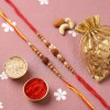 Rudraksha Rakhi with Dry Fruits - Set of 2 - Angle 2