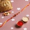 Splendid Rudraksha Rakhi with Dry Fruits - Angle 2